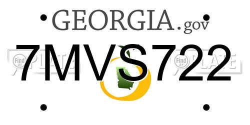 7MVS722 Georgia License Plate