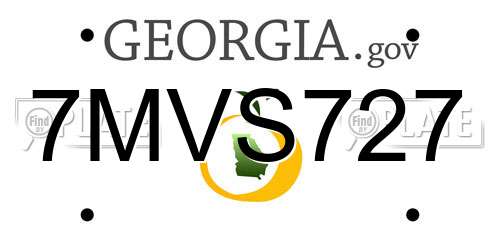 7MVS727 Georgia License Plate