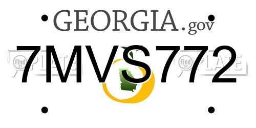 7MVS772 Georgia License Plate
