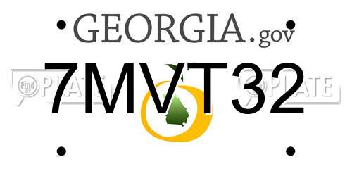 7MVT32 Georgia License Plate
