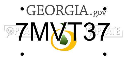 7MVT37 Georgia License Plate