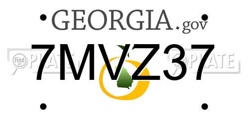 7MVZ37 Georgia License Plate