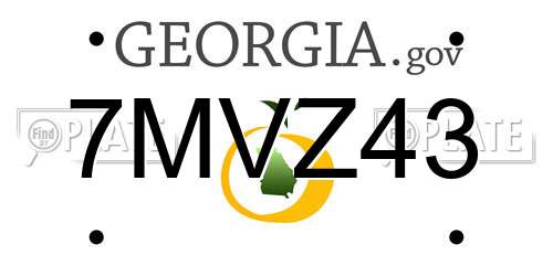 7MVZ43 Georgia License Plate