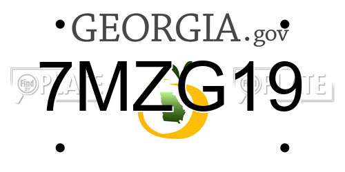 7MZG19 Georgia License Plate