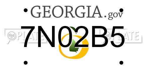 7N02B5 Georgia License Plate