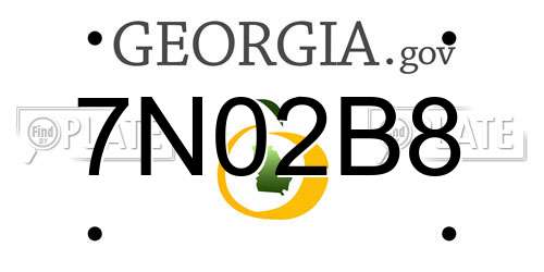 7N02B8 Georgia License Plate