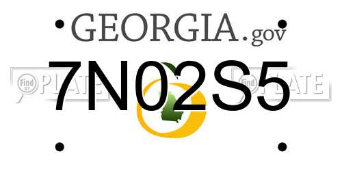 7N02S5 Georgia License Plate