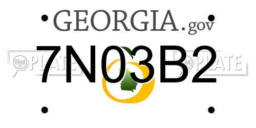 7N03B2 Georgia License Plate