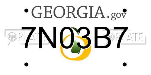 7N03B7 Georgia License Plate