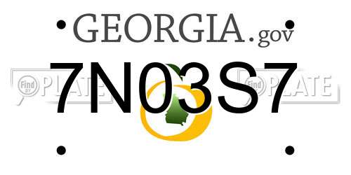 7N03S7 Georgia License Plate