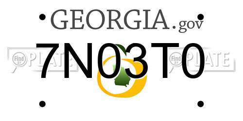 7N03T0 Georgia License Plate