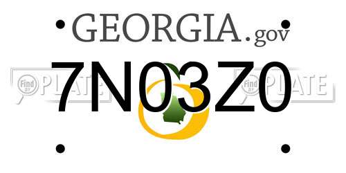 7N03Z0 Georgia License Plate