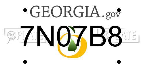 7N07B8 Georgia License Plate