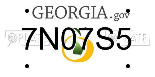7N07S5 Georgia License Plate