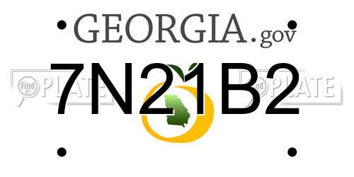 7N21B2 Georgia License Plate