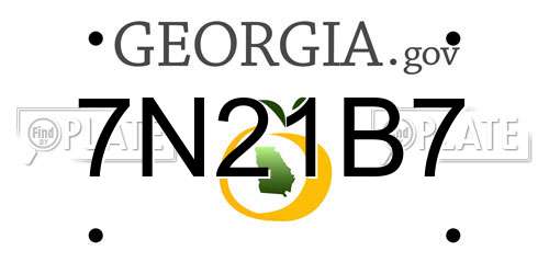 7N21B7 Georgia License Plate