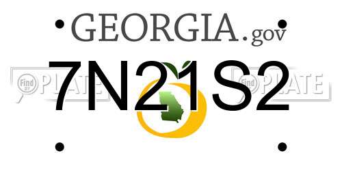 7N21S2 Georgia License Plate