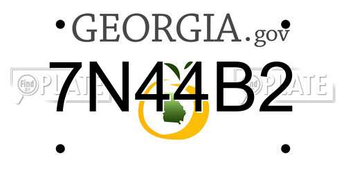7N44B2 Georgia License Plate