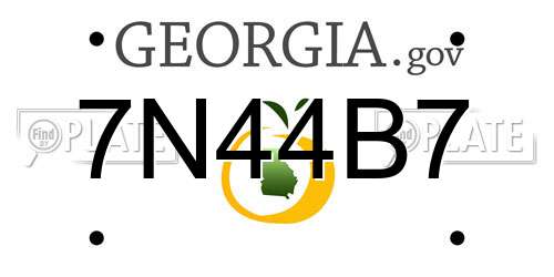 7N44B7 Georgia License Plate