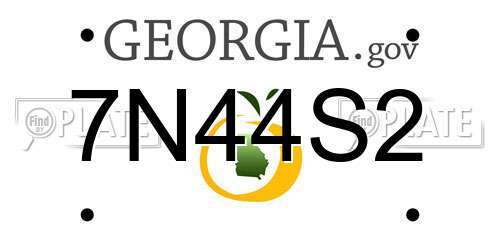 7N44S2 Georgia License Plate
