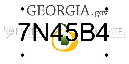 7N45B4 Georgia License Plate