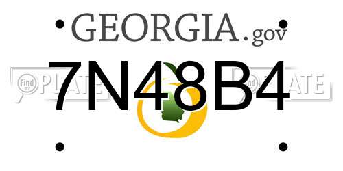 7N48B4 Georgia License Plate