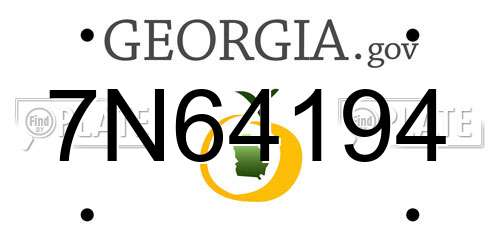 7N64194 Georgia License Plate