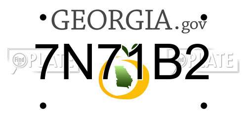 7N71B2 Georgia License Plate
