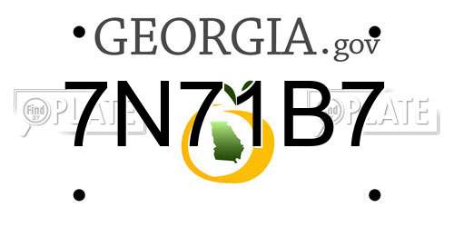 7N71B7 Georgia License Plate