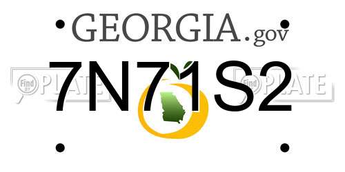 7N71S2 Georgia License Plate