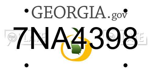 7NA4398 Georgia License Plate