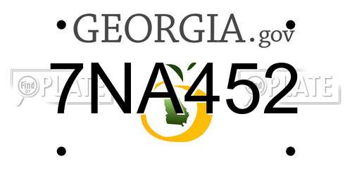7NA452 Georgia License Plate