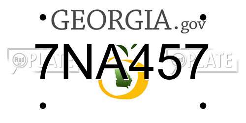 7NA457 Georgia License Plate