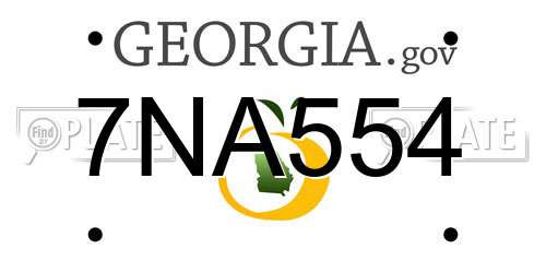 7NA554 Georgia License Plate