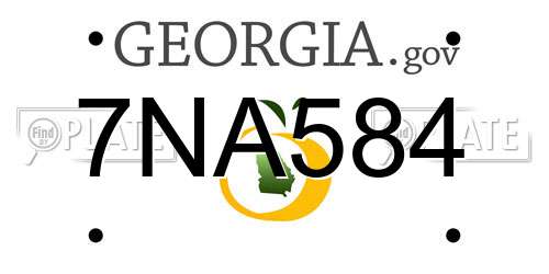 7NA584 Georgia License Plate