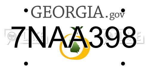 7NAA398 Georgia License Plate