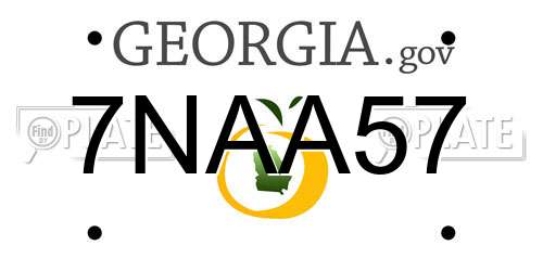 7NAA57 Georgia License Plate