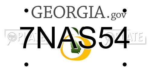 7NAS54 Georgia License Plate