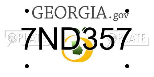 7ND357 Georgia License Plate