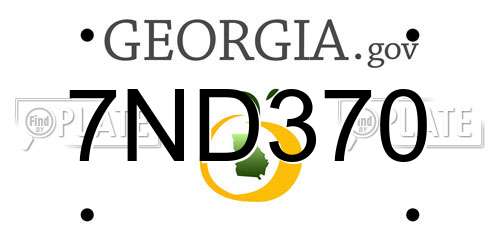 7ND370 Georgia License Plate