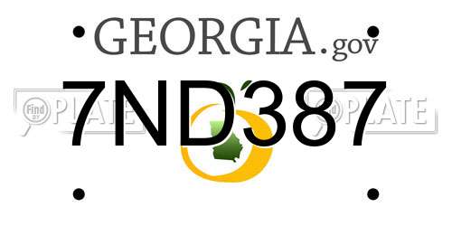 7ND387 Georgia License Plate