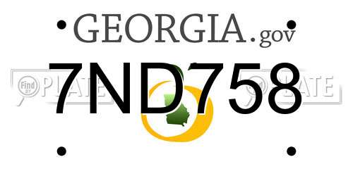 7ND758 Georgia License Plate