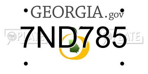 7ND785 Georgia License Plate