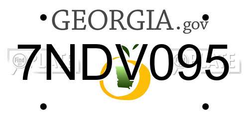 7NDV095 Georgia License Plate