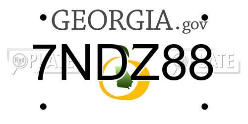 7NDZ88 Georgia License Plate