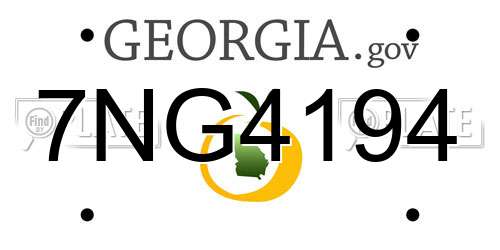 7NG4194 Georgia License Plate