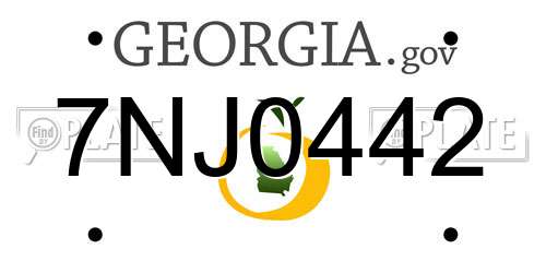 7NJ0442 Georgia License Plate