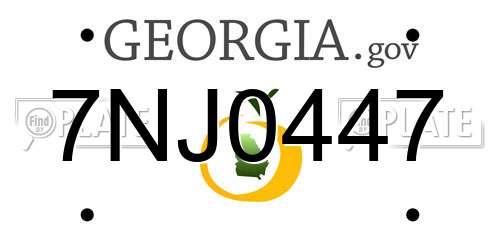 7NJ0447 Georgia License Plate