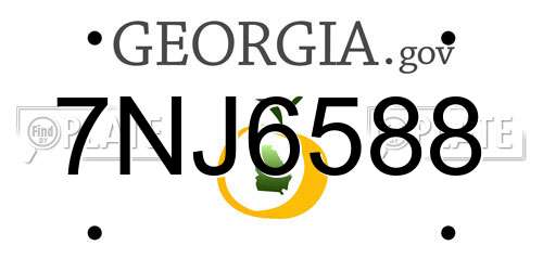 7NJ6588 Georgia License Plate