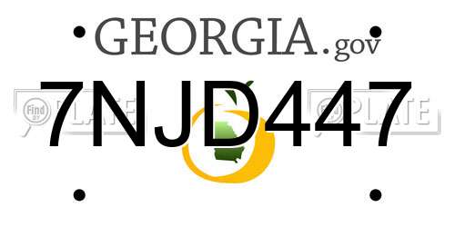 7NJD447 Georgia License Plate